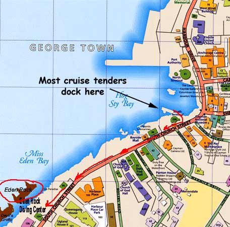 grand cayman cruise port map